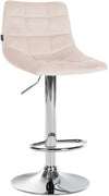 Bar Stool with Backrest, Adjustable and Swivelling - Beige