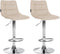 Set of 2 Bar Stools with Backrests, Adjustable, Swivelling - Cream
