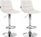 Set of 2 Bar Stools, Adjustable and Swivelling - White