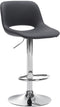 Bar Stool with Backrest, Adjustable, Swivelling - Black