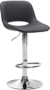 Bar Stool with Backrest, Adjustable, Swivelling - Black