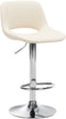 Bar Stool with Backrest, Adjustable, Swivelling - Cream