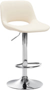 Bar Stool with Backrest, Adjustable, Swivelling - Cream