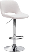 Bar Stool with Backrest, Adjustable, Swivelling - Cream