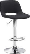 Bar Stool with Backrest, Adjustable, Swivelling - Black