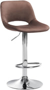 Bar Stool with Backrest, Adjustable and Swivelling - Brown