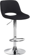 Bar Stool with Backrest, Adjustable and Swivelling - Black