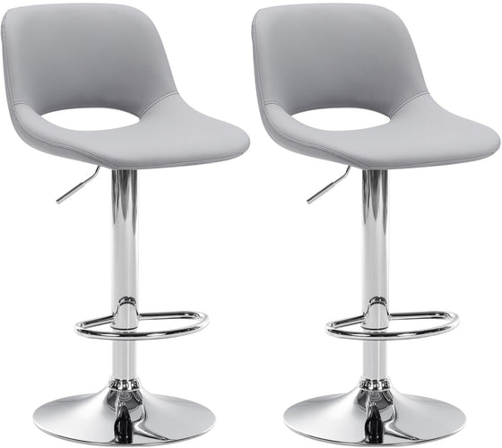 Bar Stool Set 106, Adjustable and Swivelling - Grey