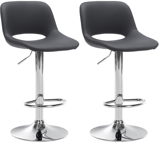 Bar Stool Set 106, Adjustable and Swivelling - Black
