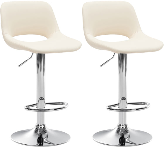 Bar Stool Set 106, Adjustable and Swivelling - Cream