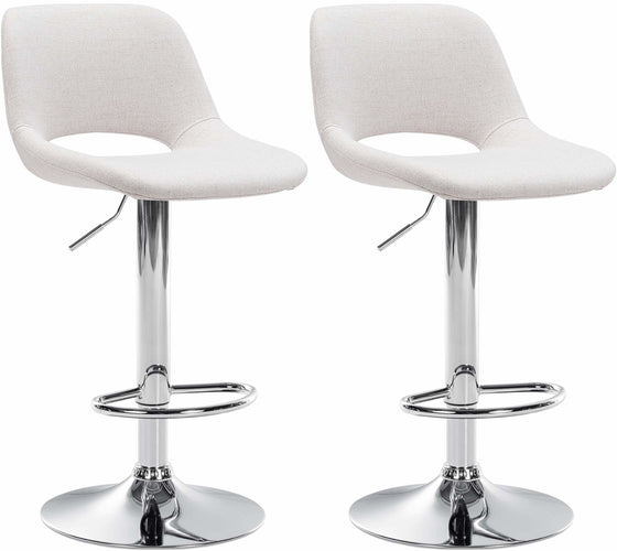 Bar Stool Set 106, Adjustable and Swivelling - Cream