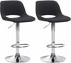 Bar Stool Set of 2, Adjustable, Swivelling - Black