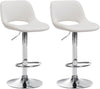 Bar Stool Set of 2, Adjustable, Swivelling - Cream