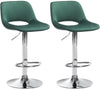 Set of 2 Bar Stools with Backrests, Adjustable and Swivelling - Green