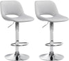 Set of 2 Bar Stools 106, Adjustable and Swivelling - Light Grey