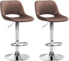Set of 2 Bar Stools 106, Adjustable and Swivelling - Brown