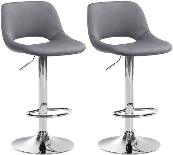Set of 2 Bar Stools 106, Adjustable and Swivelling - Dark Grey