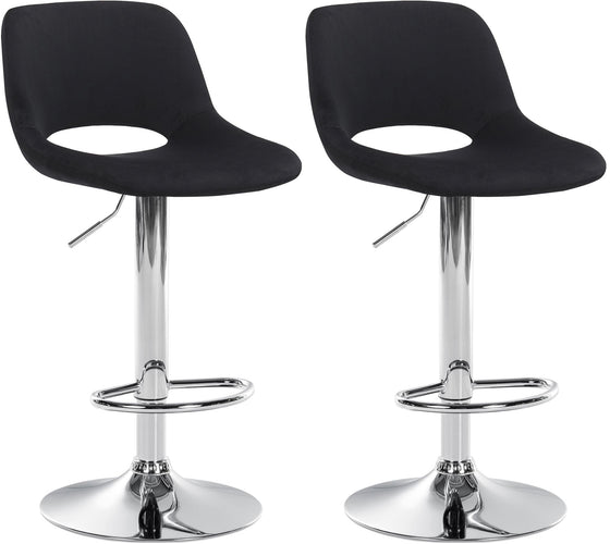 Set of 2 Bar Stools 106, Adjustable and Swivelling - Black