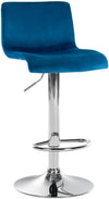 Bar Stool with Backrest, Adjustable and Swivelling - Blue