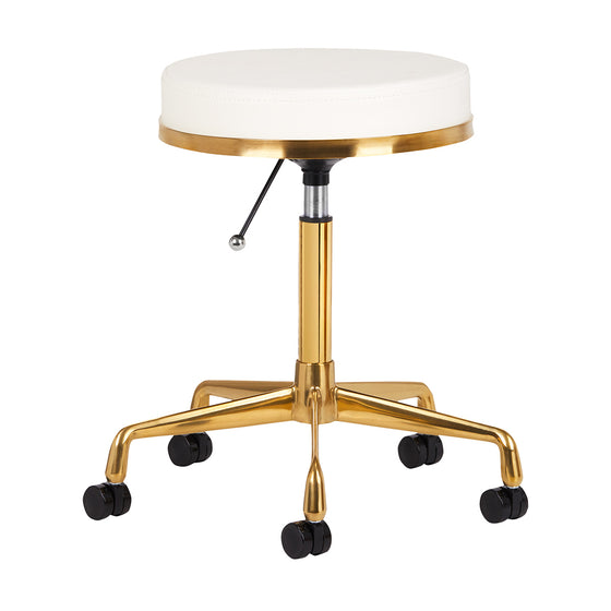 Salon Stool H4 - Gold and White