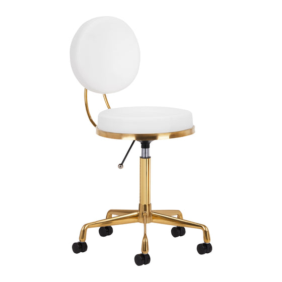Salon Stool H5 - Gold and White