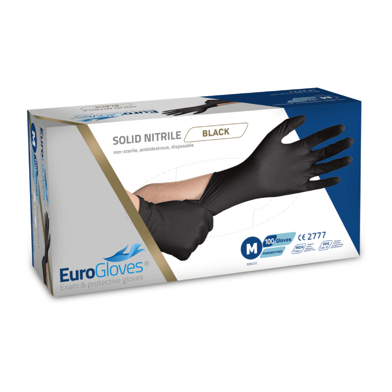 Nitrile Gloves EuroGloves Solid-Nitrile - Black