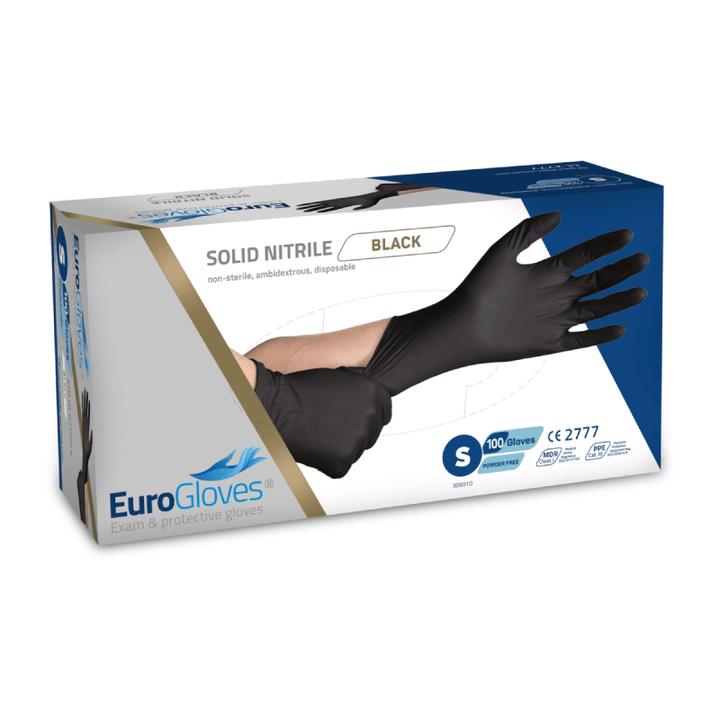 Nitrile Gloves EuroGloves Solid-Nitrile - Black