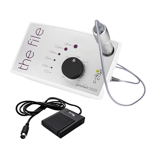 Nail Drill Promed 2020 with Foot Pedal - White & Grey